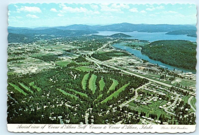 Coeur d'Alene Idaho Coeur d'Alene Golf Course Aerial View 4x6 Postcard A43