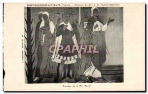 Old Postcard Saint savin on gartempe (come) Painting of the twelfth century A...