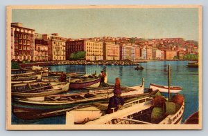 Caracciolo Street View from Mergellina Naples Italy Vintage Postcard 0602