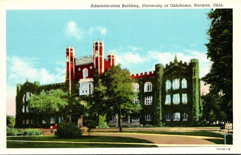 Oklahoma Norman Administration Building University Of Oklahoma Curteich