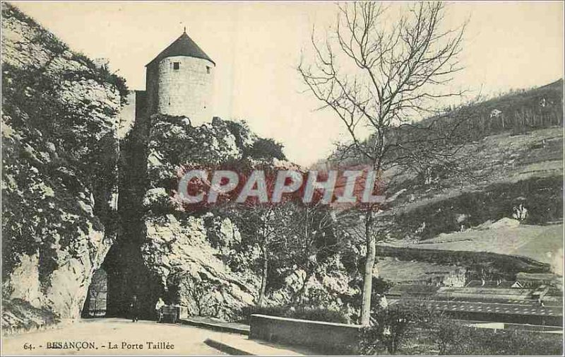 Old Postcard Besancon Gate Taillee