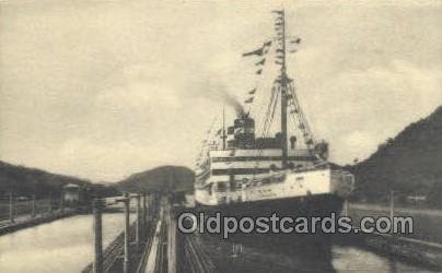 Passing Through the Canal Locks Ship Unused 