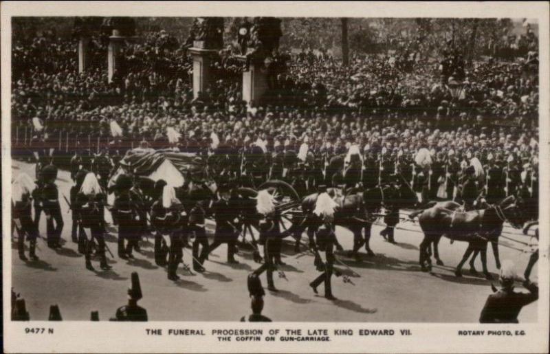 Funeral Procession King Edward VII c1910 Real Photo Postcard #1