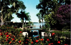 Scenic Mediterranean Bridge Florida Cypress Gardens FL Postcard VTG UNP Vintage 
