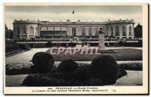 Old Postcard Deauville flowered beach casino saw ajrdins