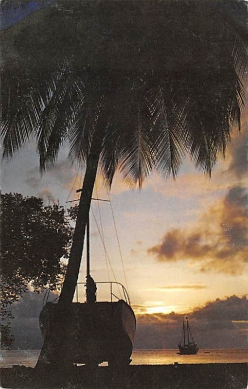 Tropical Sunset Barbados West Indies Postal used unknown 