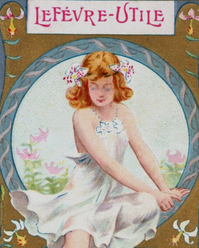 1890s Art Nouveau Lefevre Utile Gaufrette Vanille Alfons Mucha French F148