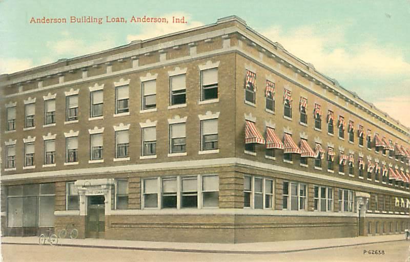 1913 Indiana Postcard Anderson Building Loan, Bicycles