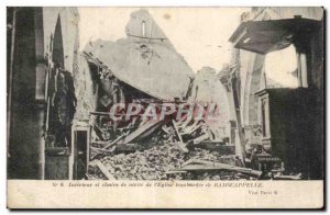 Postcard Old Army Interior of truth Chair of the bombed church of Ramscappelle