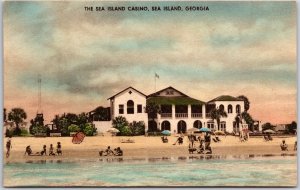 The Sea Island Casino Sea Island Georgia GA Beach Bathing Building Postcard