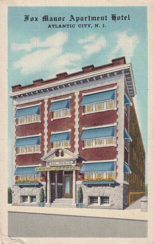 ATLANTIC CITY, New Jersey, 1930-1940s; Fox Manor Apartment Hotel
