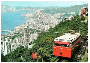 The Hong Kong Peak Tramway Cityscape View of hong kong Postcard 