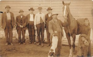 G90/ Interesting RPPC Postcard c1910 Horse Breeder Farmer Pet Dog 10