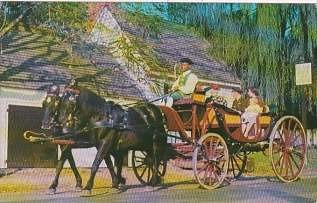 Virginia Williamsburg Horse and Carriage Mulberry Phaeton Passing Deane Forge