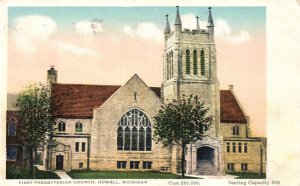 Vintage Postcard 1936 First Presbyterian Church Religious Bldg. Howell Michigan