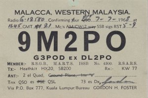 Malacca Malaysia Kuala Lumpur QSL 1960s Vintage Radio Card