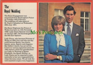 Royalty Postcard - Wedding of Prince Charles & Princess Diana  RR17131