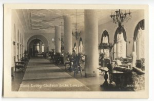 RPPC Postcard Main Lobby Chateau Lake Louise Canada