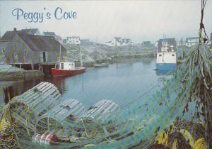 Canada Peggy's Cove Misty Morning Scene