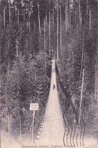 Warning Sign at Suspension Bridge Capilano Canyon Postcard