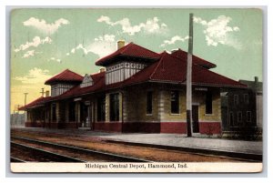Michigan Central Railroad Depot Hammond Indiana IN DB Postcard R23