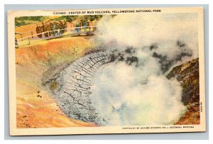 Vintage 1940's Postcard Crater of Mud Volcano Yellowstone National Park Wyoming