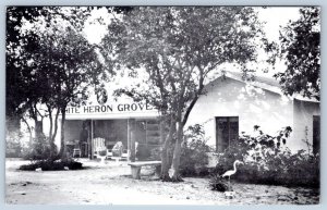 1930-40's BRADENTON FLORIDA WHITE HERON GROVES CITRUS FRUITS SHIPPERS POSTCARD