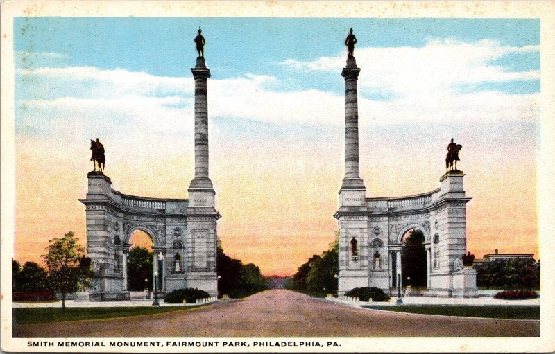 Smith Memorial Monument Fairmount Park Philadelphia PA Pennsylvania WB Postcard 