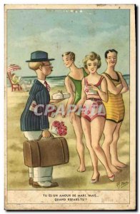 Old Postcard Fantasy Beach