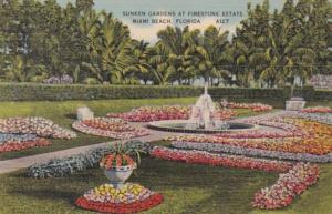 Florida Miami Beach Sunken Gardens At Firestone Estate 1941