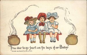 Children Sing About Boston Baked Beans Advertising Pre-1910 Vintage Postcard