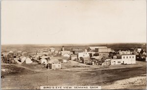 Semans Saskatchewan SK Sask Birdseye Real Photo Postcard H25