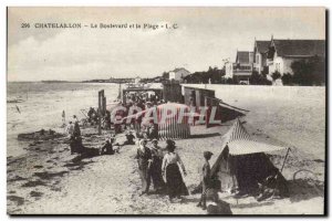 chatelaillon Old Postcard Boulevard and the beach