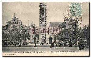 Old Postcard Paris Mayor 1st District Church of Saint Germain