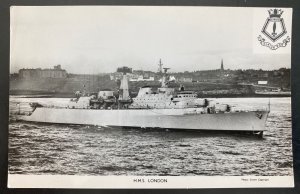 Mint England Real Picture Postcard HMS London Battle Ship 