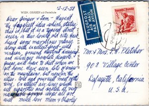 Postcard Austria Trinity Plague Column on the Graben in Vienna - RPPC