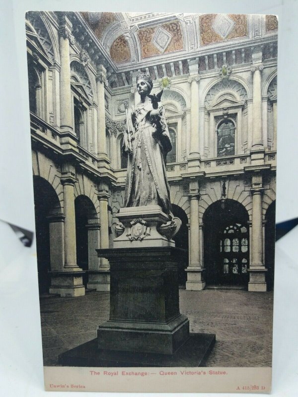 The Royal Exchange London Queen Victorias Statue New Unused Vintage  Postcard