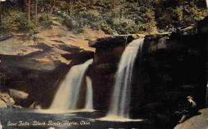 East Falls Black River Elyria Ohio 1913 postcard