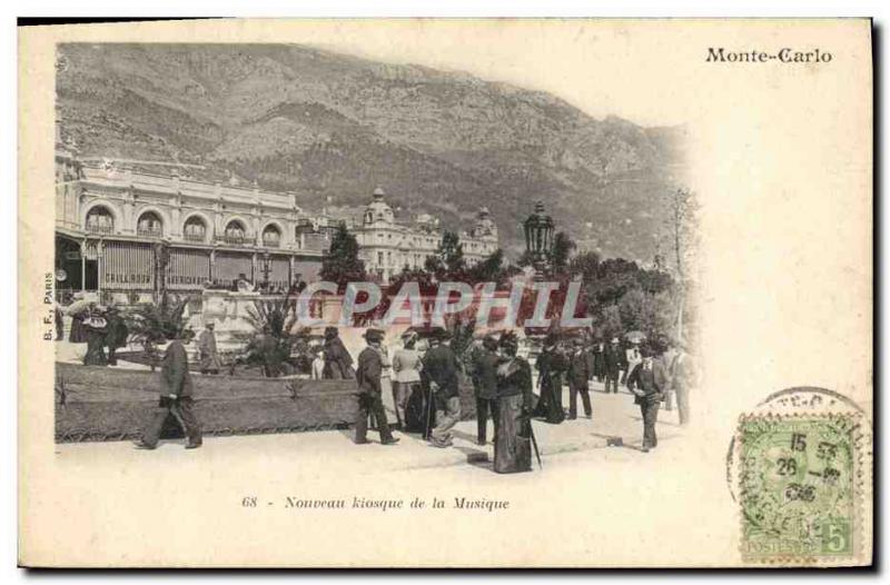 Old Postcard New Kiosk music Monte Carlo Monaco