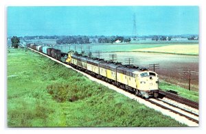 Rock Island Freight Train Joliet Illinois Postcard Railroad Train