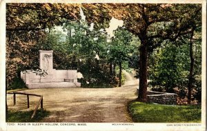 Road Sleepy Hollow Concord Mass Melvin Memorial Detroit Publishing DB Postcard 