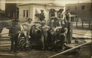 Road Construction Crew Work Labor Cement Mixer New Holstein WI RPPCC Postcard