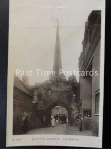 Leicester RUPERTS GATEWAY c1904 RP Postcard - Wonderful animated street scene