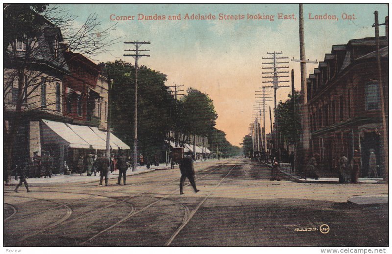 Corner Dundas & Adelaide Streets , Looking East , LONDON , Ontario , Canada ,...