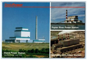 c1950's Power Station Dam Multiview Estevan Saskatchewan Canada Postcard