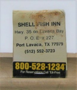 Shellfish Inn Port Lavaca TX Texas Vintage Matchbook Cover Best Western 