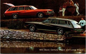 Vintage 1973 Buick Century Wagon and Luxus Wagon Advertising Postcard