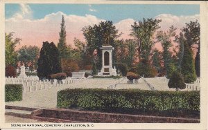 Charleston SC, National Cemetery, Civil War Graves, Union Soldiers, 1920s Cannon