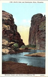 Postcard WATER SCENE Casper Wyoming WY AI6005