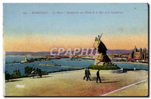 Old Postcard Marseille Lighthouse Monument to the Heroes of the sea and the c...